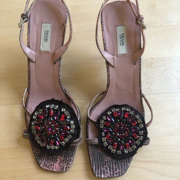 Prada Shoes - Rare Prada Pink Snakeskin Heels